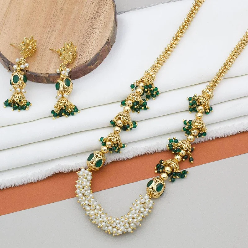 Stunning Jewelry Pieces At The Lowest Prices Ever Kavita Art Gold Plated Pota Stone And Pearls Long Necklace Set Stunning Jewelry Pieces At The Lowest Prices Ever Kavita Art Gold Plated Pota Stone And Pearls Long Necklace Set