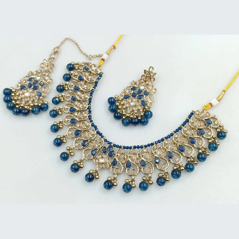 Handmade Pearl Jewelry For Timeless Elegance Manisha Jewellery Gold Plated Crystal Stone And Beads Necklace Set Handmade Pearl Jewelry For Timeless Elegance Manisha Jewellery Gold Plated Crystal Stone And Beads Necklace Set