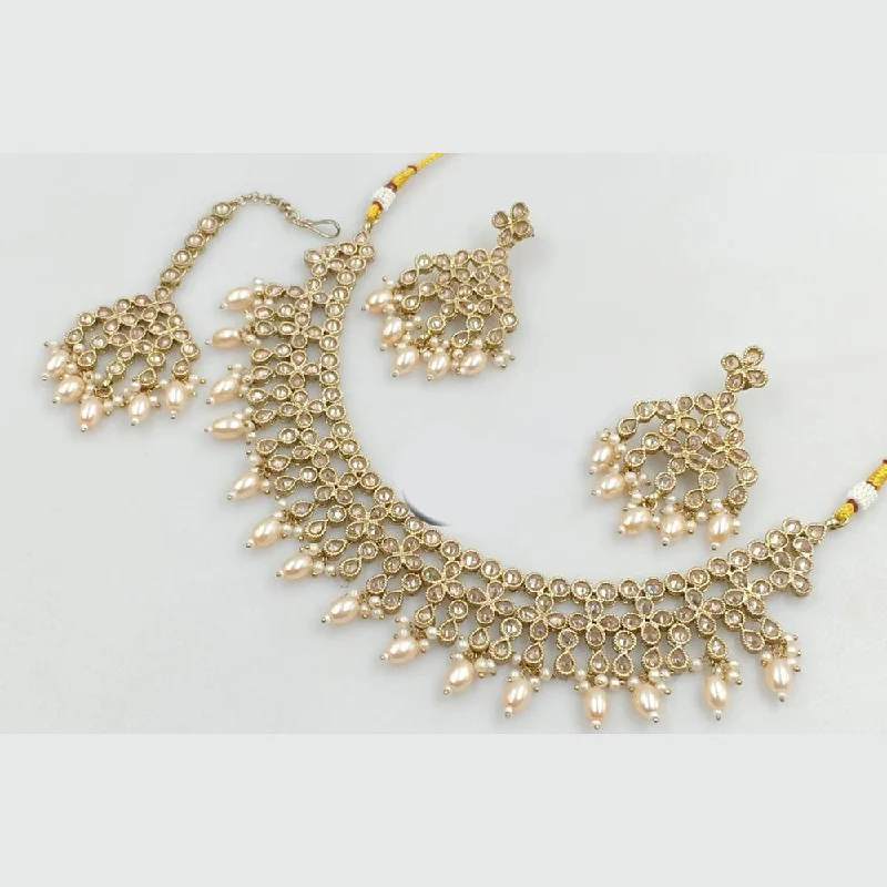 Shine Without Limits – Jewelry Sale Happening Now Manisha Jewellery Gold Plated Crystal Stone And Beads Necklace Set