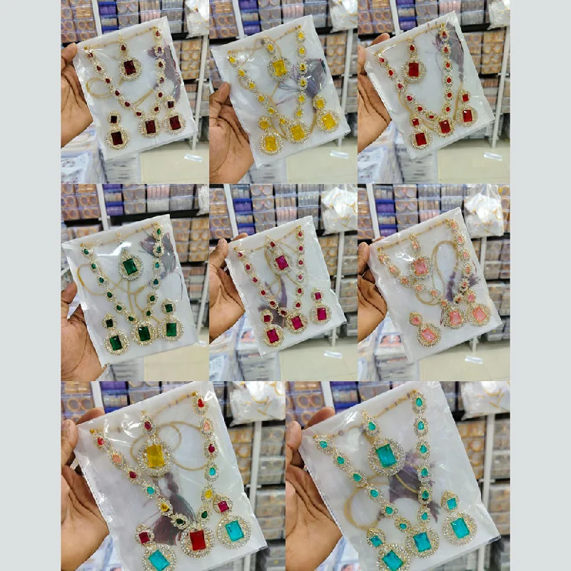 Don't Miss Our Biggest Jewelry Sale Of The Season Manisha Jewellery Gold Plated Crystal Stone Necklace Set (Assorted Color 1 Piece Only) Don't Miss Our Biggest Jewelry Sale Of The Season Manisha Jewellery Gold Plated Crystal Stone Necklace Set (Assorted Color 1 Piece Only)