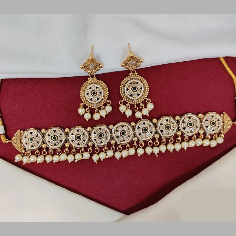 Jewelry Flash Sale – Stylish Designs At Unbeatable Rates Manisha Jewellery Gold Plated Pota Stone And Pearls Choker Necklace Set Jewelry Flash Sale – Stylish Designs At Unbeatable Rates Manisha Jewellery Gold Plated Pota Stone And Pearls Choker Necklace Set