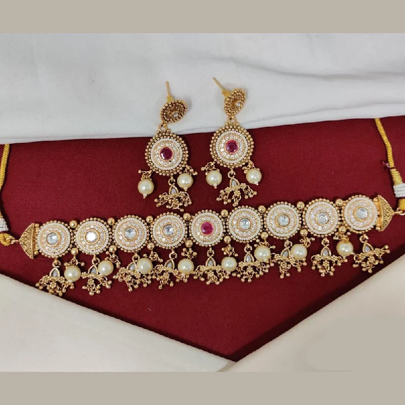 Jewelry Sale Bonanza – Grab Your Sparkle Now Manisha Jewellery Gold Plated Pota Stone And Pearls Choker Necklace Set Jewelry Sale Bonanza – Grab Your Sparkle Now Manisha Jewellery Gold Plated Pota Stone And Pearls Choker Necklace Set
