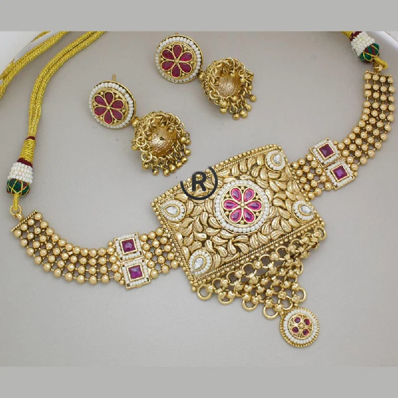 Limited-Time Jewelry Discounts – Shine Without The Splurge Manisha Jewellery Gold Plated Pota Stone Choker Necklace Set Limited-Time Jewelry Discounts – Shine Without The Splurge Manisha Jewellery Gold Plated Pota Stone Choker Necklace Set