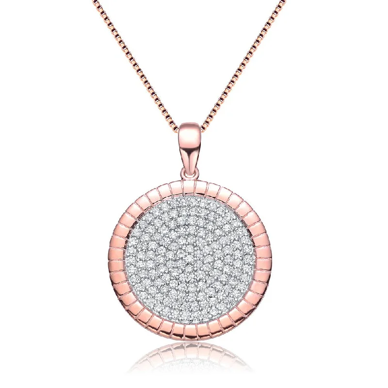 High-Quality Jewelry At A Fraction Of The Cost Rose Gold Plated Cubic Zirconia Round Shaped Pendant Necklace High-Quality Jewelry At A Fraction Of The Cost Rose Gold Plated Cubic Zirconia Round Shaped Pendant Necklace