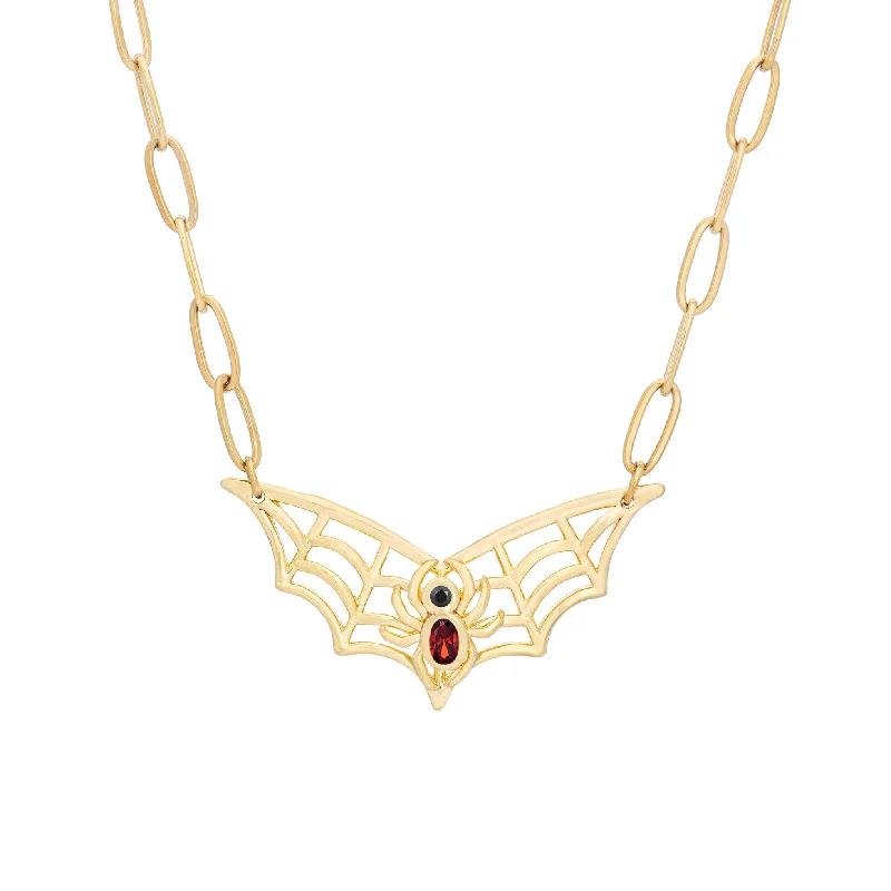 Delicate Crystal Jewelry For Sophisticated Charm Spider Web Necklace