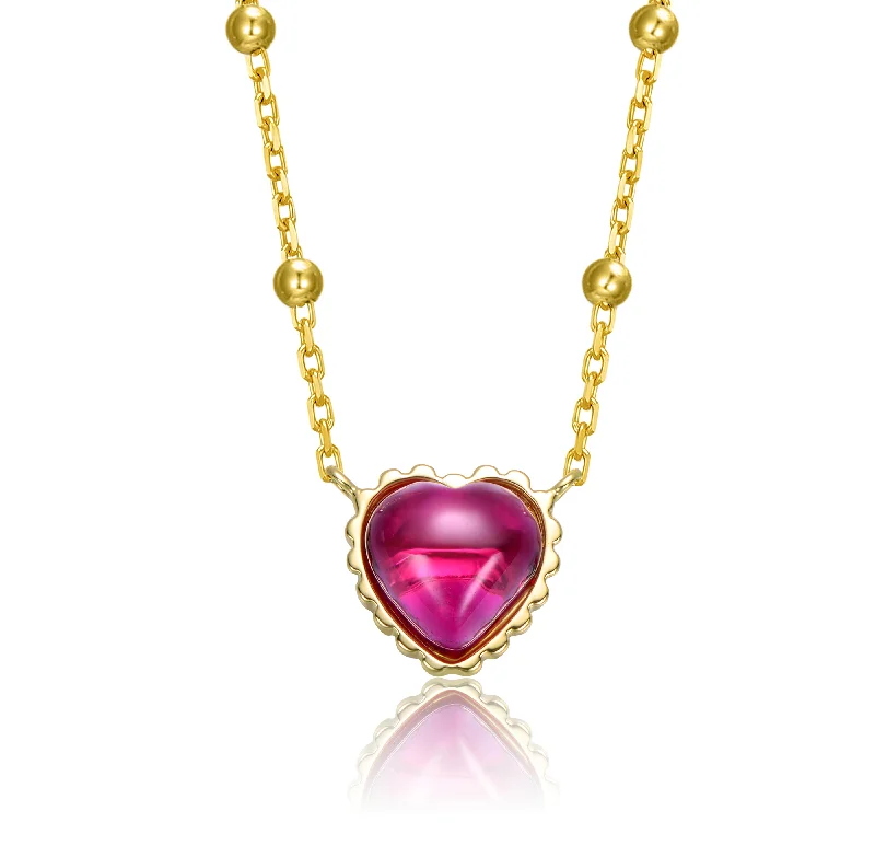 Classic And Modern Jewelry Styles On Sale Sterling Silver Gold-Plated Red Necklace for Kids Classic And Modern Jewelry Styles On Sale Sterling Silver Gold-Plated Red Necklace for Kids