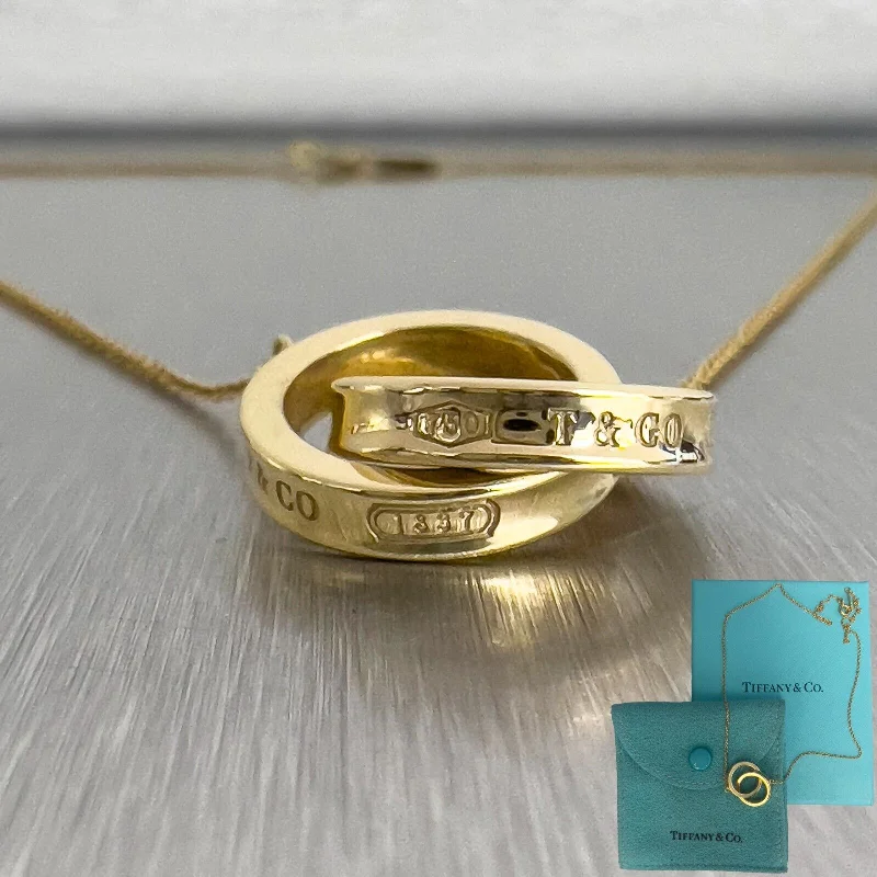 Huge Savings On Premium Jewelry Styles Tiffany & Co. 18k Yellow Gold 1837 Interlocking Circles Necklace 16" BOX POUCH Huge Savings On Premium Jewelry Styles Tiffany & Co. 18k Yellow Gold 1837 Interlocking Circles Necklace 16" BOX POUCH