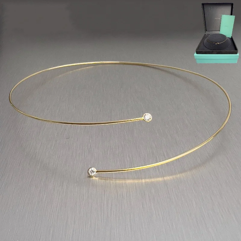 Best Jewelry Deals – Shop Premium Pieces At Great Prices Tiffany & Co. Peretti 18k Gold Diamond Hoop Single Row Choker Necklace 15" - 16" Best Jewelry Deals – Shop Premium Pieces At Great Prices Tiffany & Co. Peretti 18k Gold Diamond Hoop Single Row Choker Necklace 15" - 16"