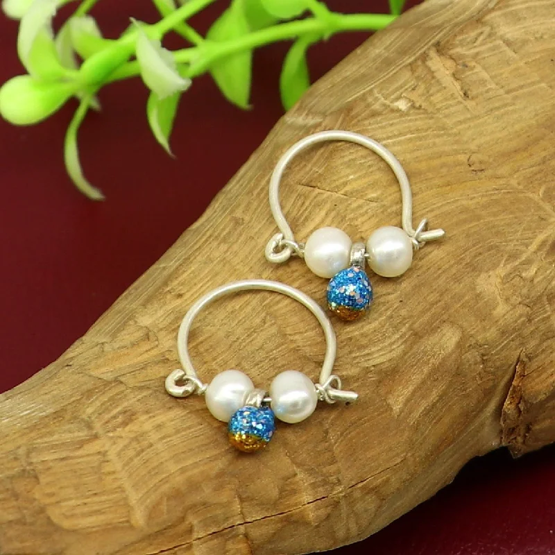 Limited-Time Offer On Elegant Jewelry Pieces 925 sterling silver custom made hoops earring, gorgeous hanging pearls drops hoops earring, stunning brides gifting jewelry s909