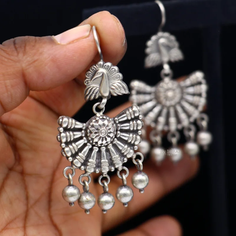 Bestselling Jewelry Now On Sale – Elevate Your Look 925 sterling silver handmade fabulous peacock design hoops earrings with hanging drops tribal ethnic brides jewelry belly dance india s1160 Bestselling Jewelry Now On Sale – Elevate Your Look 925 sterling silver handmade fabulous peacock design hoops earrings with hanging drops tribal ethnic brides jewelry belly dance india s1160