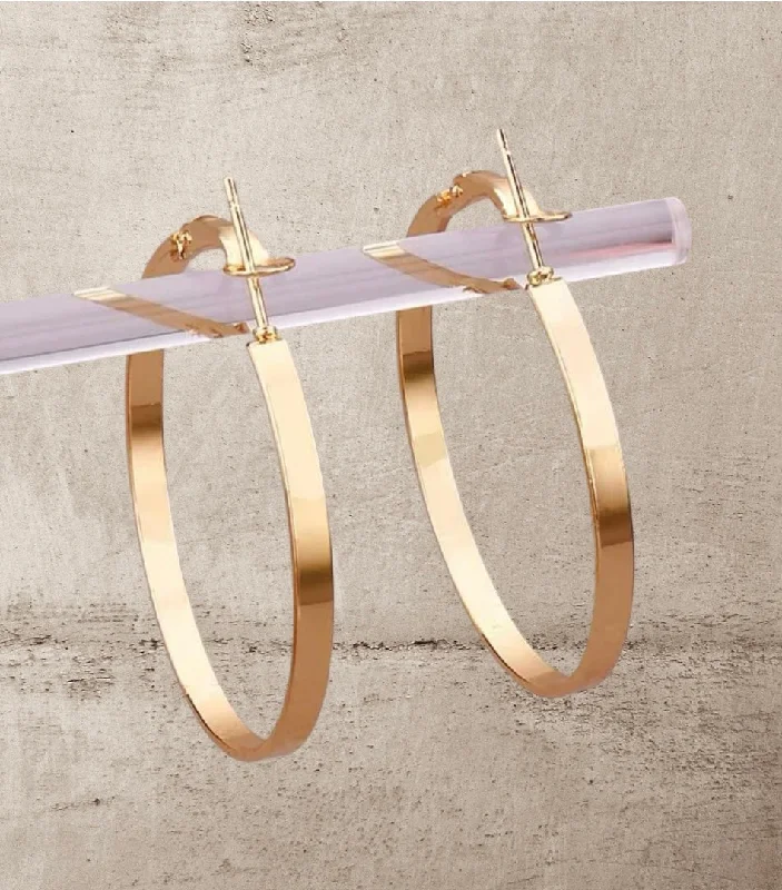 Affordable Glamour – Premium Jewelry For Less Beautiful Flat Gold Hoop Earrings