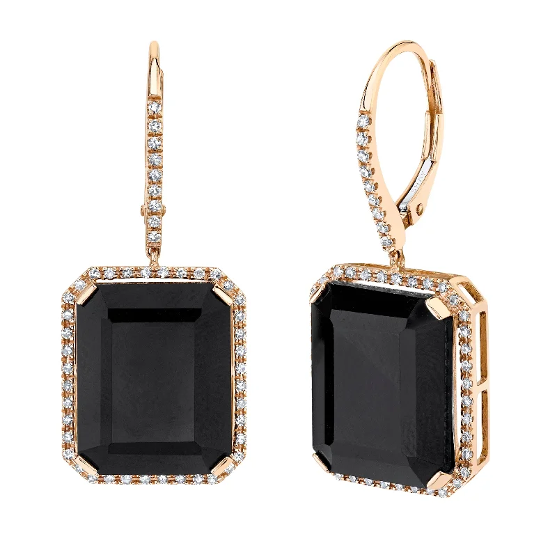 Dainty Floral Jewelry For Feminine Elegance BLACK ONYX PORTRAIT EARRINGS