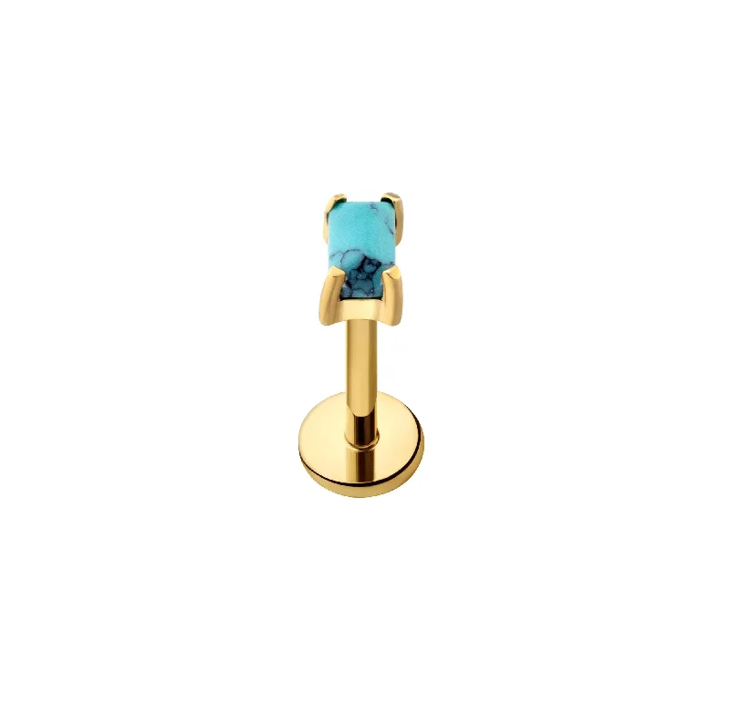 Affordable Gold-Plated Jewelry For Modern Fashion Blue Skies Baguette Flat Back Stud Affordable Gold-Plated Jewelry For Modern Fashion Blue Skies Baguette Flat Back Stud