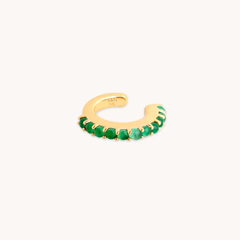 Shop Trending Jewelry With Exclusive Savings Chrysoprase Ear Cuff in Gold
