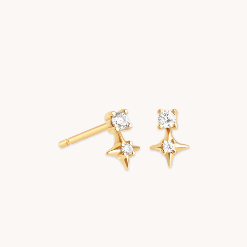 Exclusive Jewelry Offers – Shine For Less Cosmic Crystal Cluster Studs in Gold
