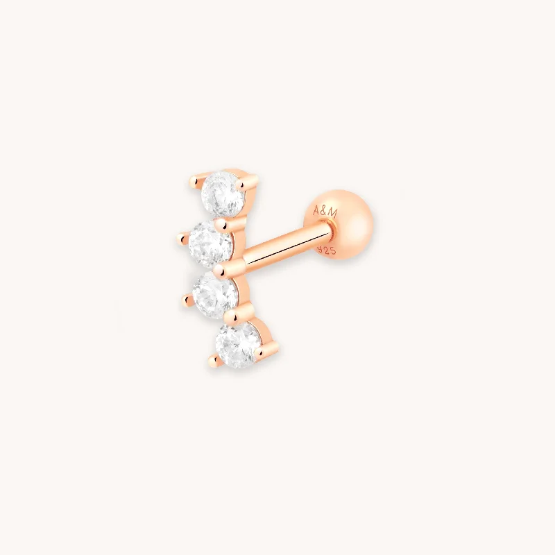 Premium Diamond Jewelry For Unforgettable Moments Curved Crystal Barbell in Rose Gold