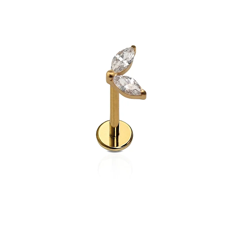 Exclusive Jewelry Sale – Limited-Time Discounts CZ Leaf Duo Flat Back Stud