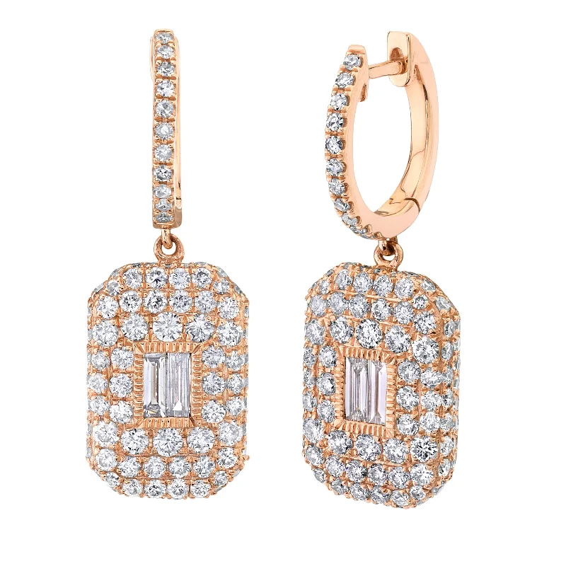 Elegant Jewelry, Exclusive Prices – Shop Now DIAMOND PAVE BAGUETTE DROP EARRINGS