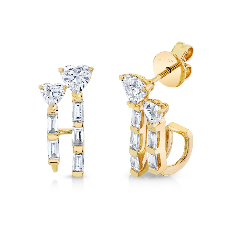Personalized Jewelry At Special Discount Rates DIAMOND DOUBLE HEART & BAGUETTE STICK STUDS Personalized Jewelry At Special Discount Rates DIAMOND DOUBLE HEART & BAGUETTE STICK STUDS