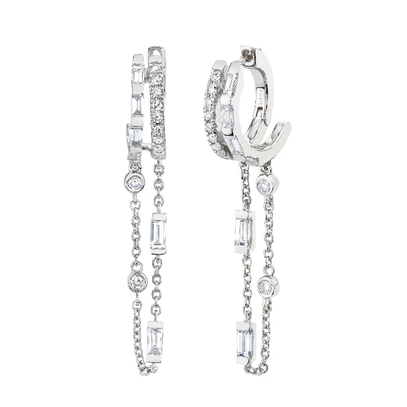 Limited-Time Offer On Premium Jewelry Collections DIAMOND DOUBLE MIXED FRINGE HUGGIES Limited-Time Offer On Premium Jewelry Collections DIAMOND DOUBLE MIXED FRINGE HUGGIES
