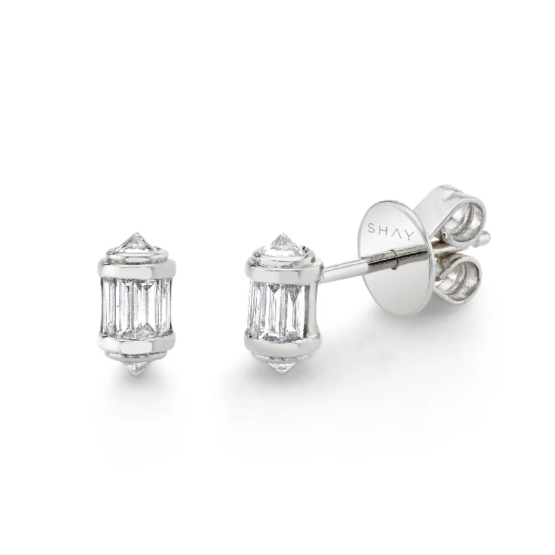 Customized Silver Jewelry For Unique Style DIAMOND RIPPLE STUDS