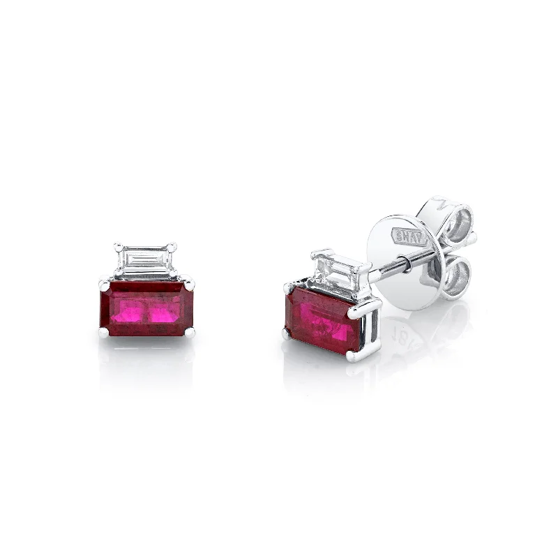 Shop Modern Jewelry Collections With Exclusive Discounts DIAMOND & RUBY TWO STEP STUDS Shop Modern Jewelry Collections With Exclusive Discounts DIAMOND & RUBY TWO STEP STUDS