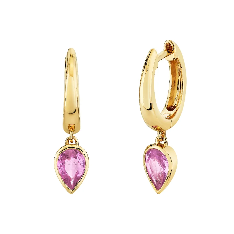 Save On Luxury Jewelry Pieces – Limited-Time Offers PINK SAPPHIRE PEAR DROP HUGGIES Save On Luxury Jewelry Pieces – Limited-Time Offers PINK SAPPHIRE PEAR DROP HUGGIES