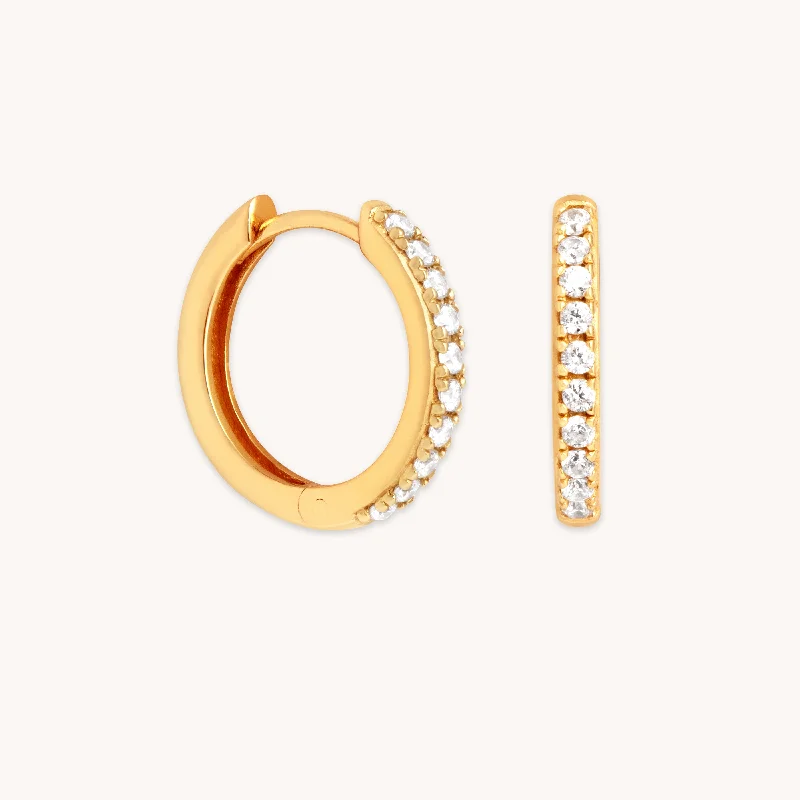 Chic, Trendy, And Affordable Jewelry Sale Essential Crystal Small Hoops in Gold