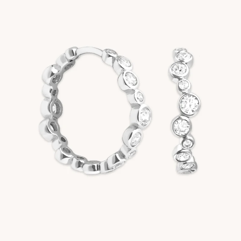 Grab Your Favorite Jewelry At The Lowest Prices Gleam Crystal Hoops in Silver