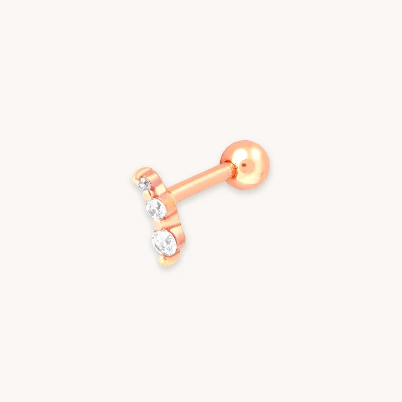 Shop Elegant Jewelry At Unbeatable Prices Glimmer Crystal Barbell in Rose Gold