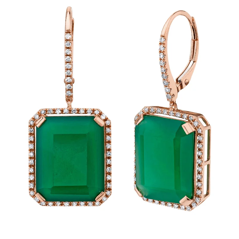 Premium Jewelry Now Available At Special Discounts GREEN ONYX PORTRAIT EARRINGS