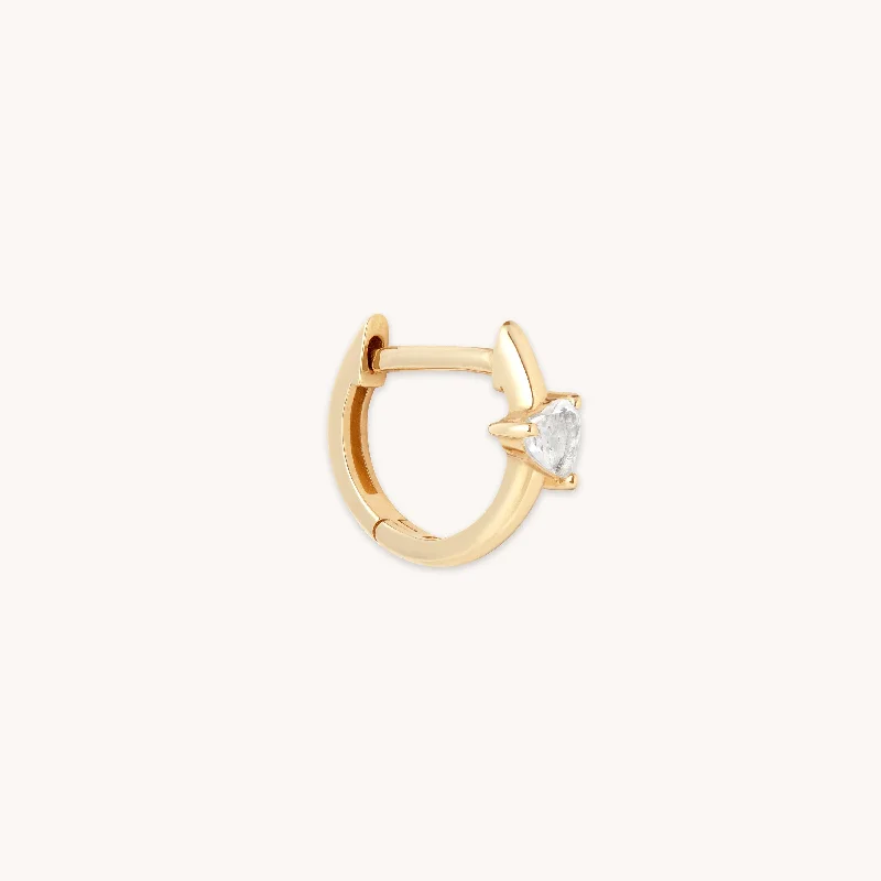 Get The Jewelry You Love At A Price You Love Heart Gem Piercing Hoop in Solid Gold