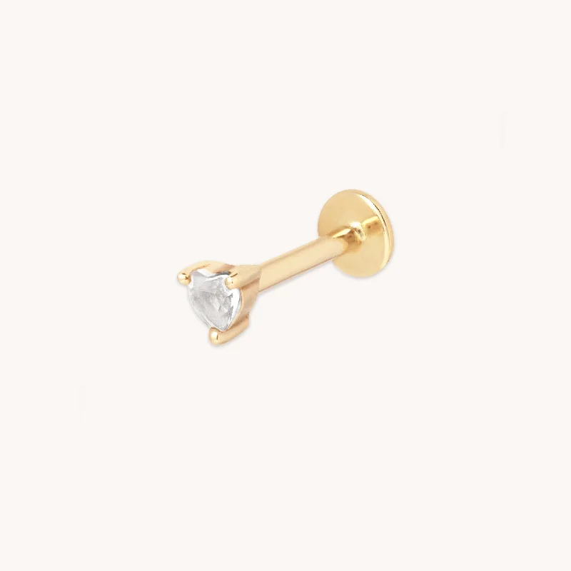 Exclusive Online Jewelry Sale – Don't Wait Heart Gem Piercing Stud in Solid Gold