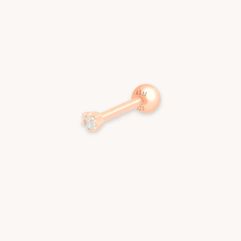 Versatile Layering Jewelry For Effortless Chic Flora Tiny Barbell in Rose Gold
