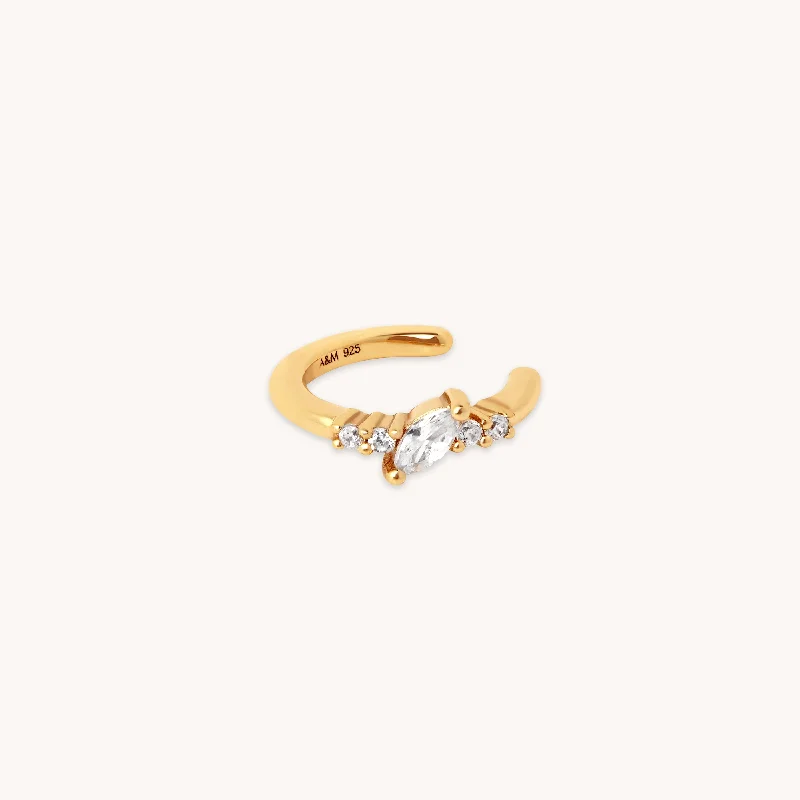 Grab Exquisite Jewelry At The Lowest Prices Navette Crystal Ear Cuff in Gold