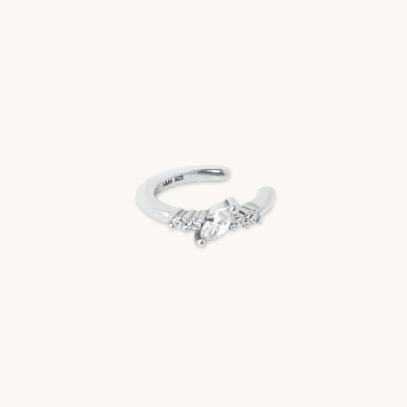 Best Jewelry Sale – Shop Exclusive Designs Now Navette Crystal Ear Cuff in Silver