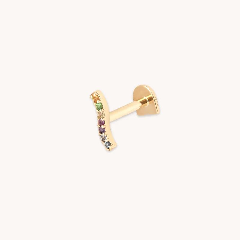 Glamorous Jewelry, Glamorous Deals – Shop Now Ombré Wave Piercing Stud in Solid Gold
