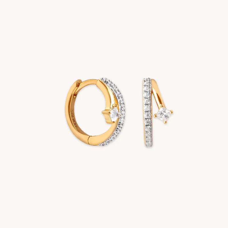 Exclusive Online Discounts On Stylish Jewelry Pavé Crystal Illusion Huggies in Gold
