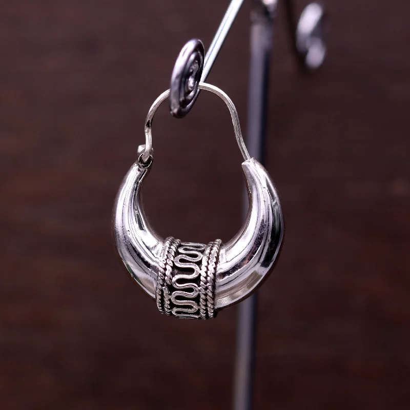 Upgrade Your Jewelry Collection For Less Pure 925 sterling silver handmade vintage ethnic style hoops earrings kundal,ethnic pretty bali tribal belly dance jewelry from india s591 Upgrade Your Jewelry Collection For Less Pure 925 sterling silver handmade vintage ethnic style hoops earrings kundal,ethnic pretty bali tribal belly dance jewelry from india s591