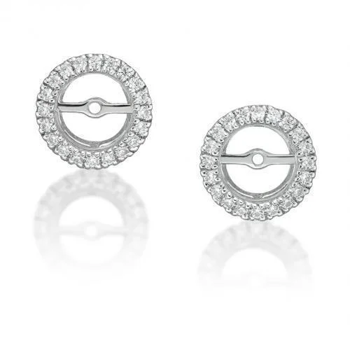 Discounted Jewelry For A Glamorous Look Round Brilliant Halo earring enhancer with 0.4 carats* of diamond simulants in 10 carat white gold Discounted Jewelry For A Glamorous Look Round Brilliant Halo earring enhancer with 0.4 carats* of diamond simulants in 10 carat white gold