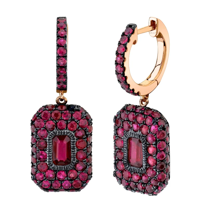 Limited-Stock Jewelry Sale – Once It's Gone, It's Gone RUBY PAVE BAGUETTE DROP EARRINGS Limited-Stock Jewelry Sale – Once It's Gone, It's Gone RUBY PAVE BAGUETTE DROP EARRINGS