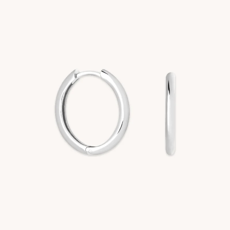 Romantic Heart-Shaped Jewelry For Special Gifts Essential Medium Hoops in Silver