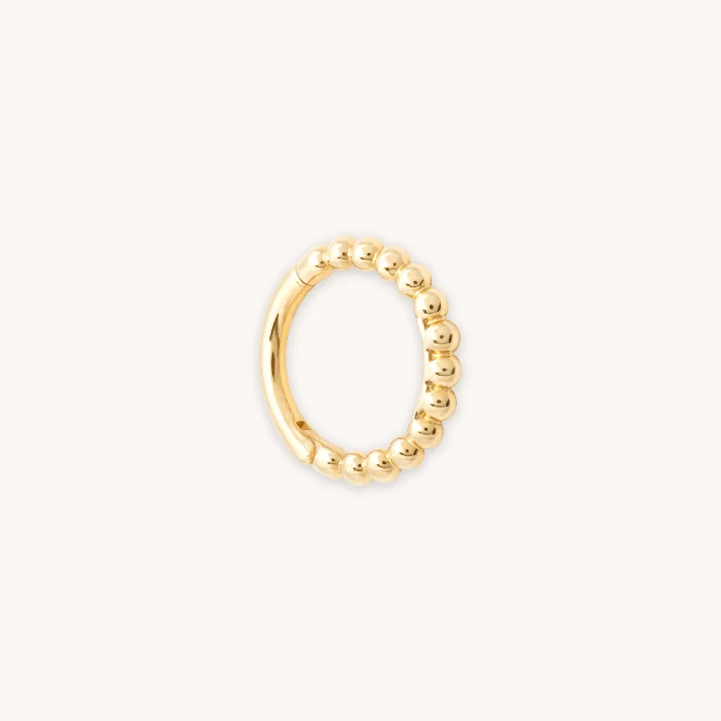 Flash Sale On Exquisite Jewelry – Don't Miss Out Solid Gold Beaded Piercing Hoop