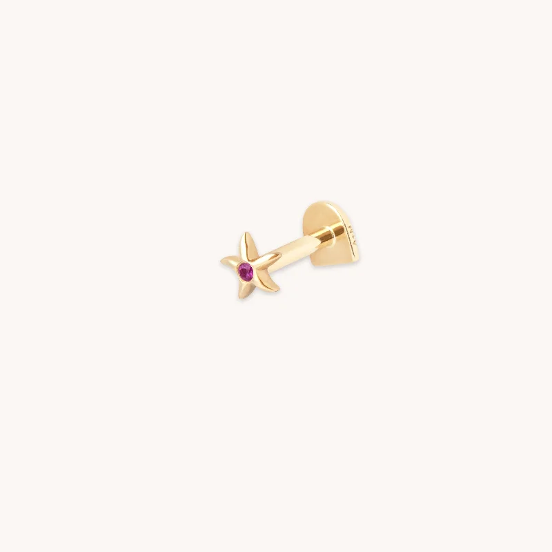 Timeless Elegance At Unbelievable Discounts Starfish Piercing Stud in Solid Gold