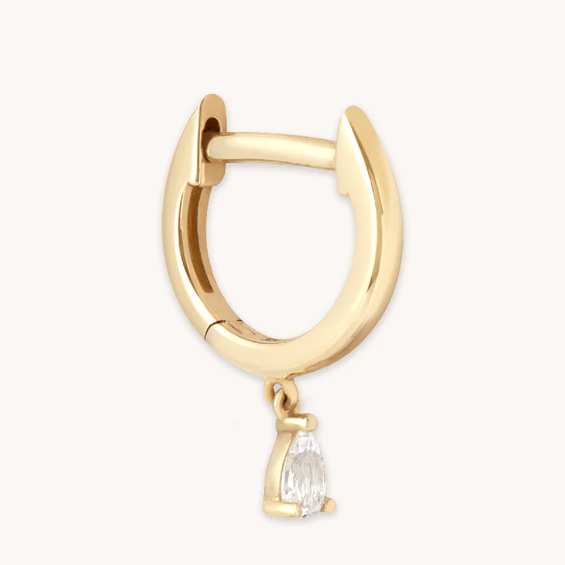 Once-A-Year Jewelry Sale – Grab Your Favorites Now Teardrop Charm Piercing Hoop in Solid Gold Once-A-Year Jewelry Sale – Grab Your Favorites Now Teardrop Charm Piercing Hoop in Solid Gold