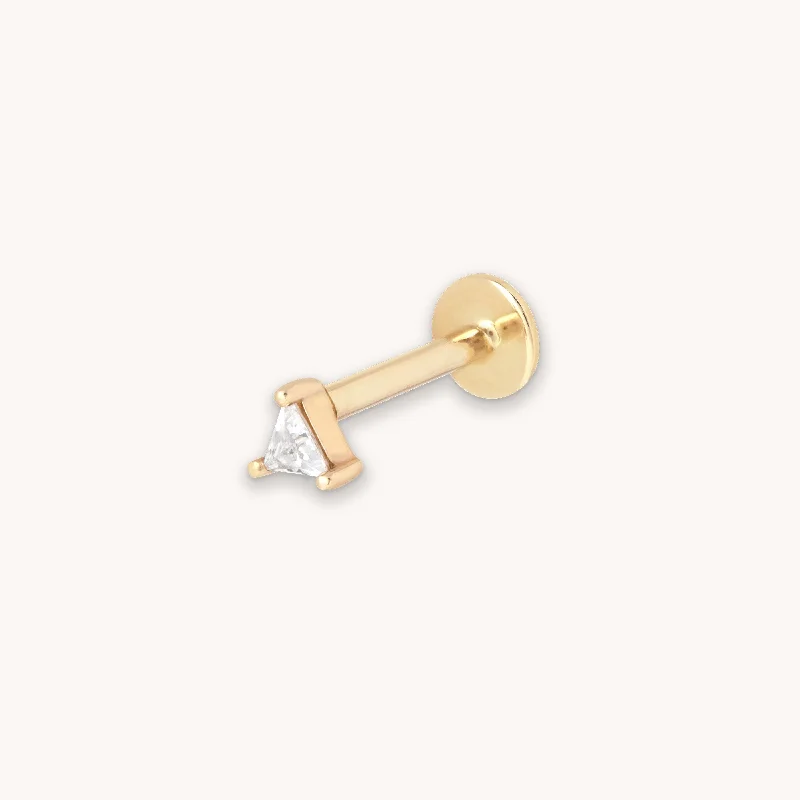 Shop High-Quality Jewelry At Jaw-Dropping Discounts Triangle Piercing Stud in Solid Gold Shop High-Quality Jewelry At Jaw-Dropping Discounts Triangle Piercing Stud in Solid Gold