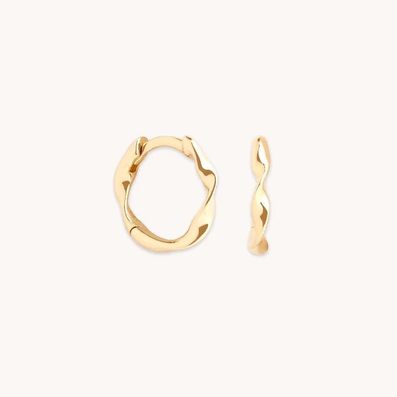 Luxury Jewelry At Unbeatable Discounts Twist Huggies in Solid Gold