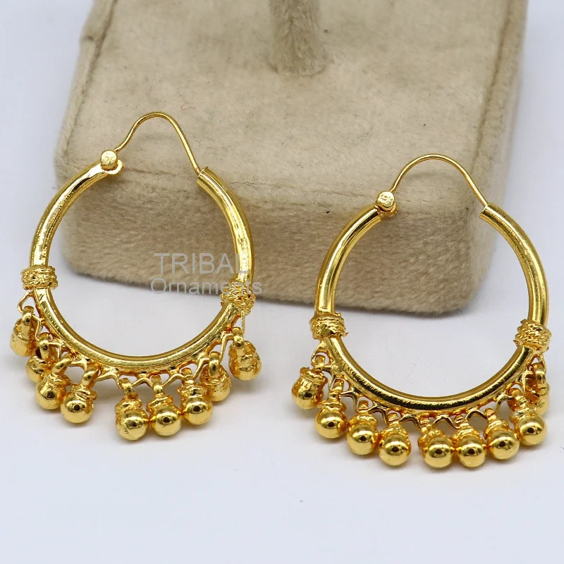 Exclusive Gemstone Jewelry Markdowns – Shop Now Vintage antique design handmade 925 sterling silver gorgeous gold polished hoops boho earrings bali with bells tribal Banjara jewelry s1147 Exclusive Gemstone Jewelry Markdowns – Shop Now Vintage antique design handmade 925 sterling silver gorgeous gold polished hoops boho earrings bali with bells tribal Banjara jewelry s1147