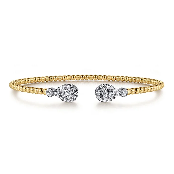 Classic And Modern Jewelry Styles On Sale 14K White and Yellow Gold Diamond Bujukan Bangle Classic And Modern Jewelry Styles On Sale 14K White and Yellow Gold Diamond Bujukan Bangle