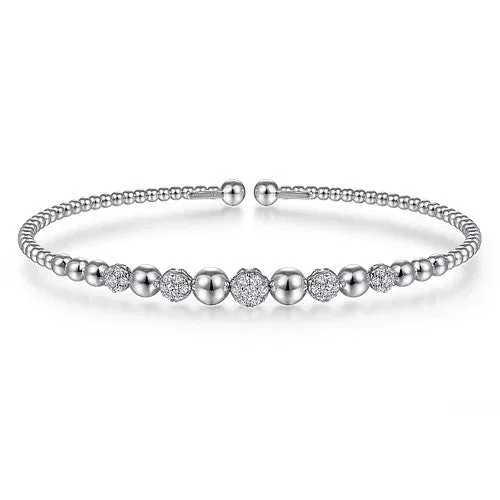 Seasonal Jewelry Deals – Elevate Your Style 14K White Gold Bujukan Bead Cuff Bracelet with Pave Diamond Stations Seasonal Jewelry Deals – Elevate Your Style 14K White Gold Bujukan Bead Cuff Bracelet with Pave Diamond Stations